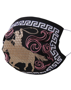 "Cubrebocas con diseño de Jinete" - "Cowboy Horse Rider Face Mask", [Mexico Artesanal
