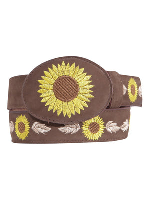 "Blossom Embroidered Sunflower Leather Cowgirl Boot Square Toe"-"Bota Blossom Vaquera De Piel Para Dama Bordado De Girasol Horma Rodeo", [Mexico Artesanal