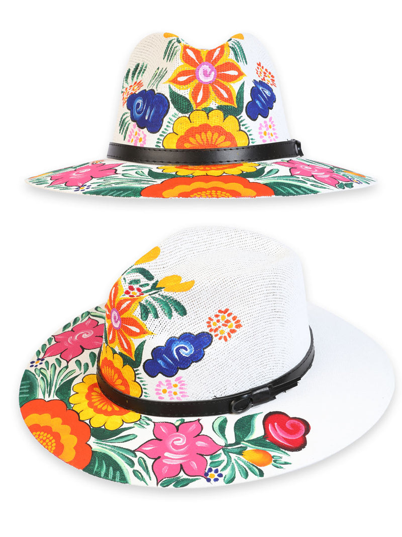 Sombrero Artesanal Pintado a Mano Floral
