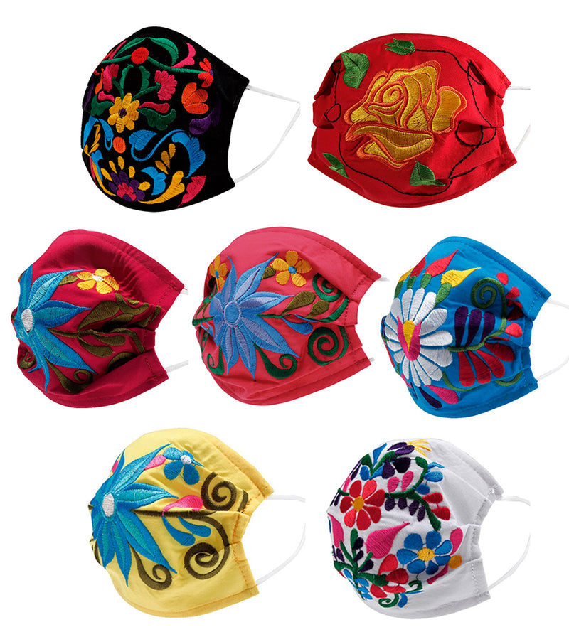 Paquete de 7 Cubrebocas Bordados - Embroidered 7 Pack Face Mask - #13