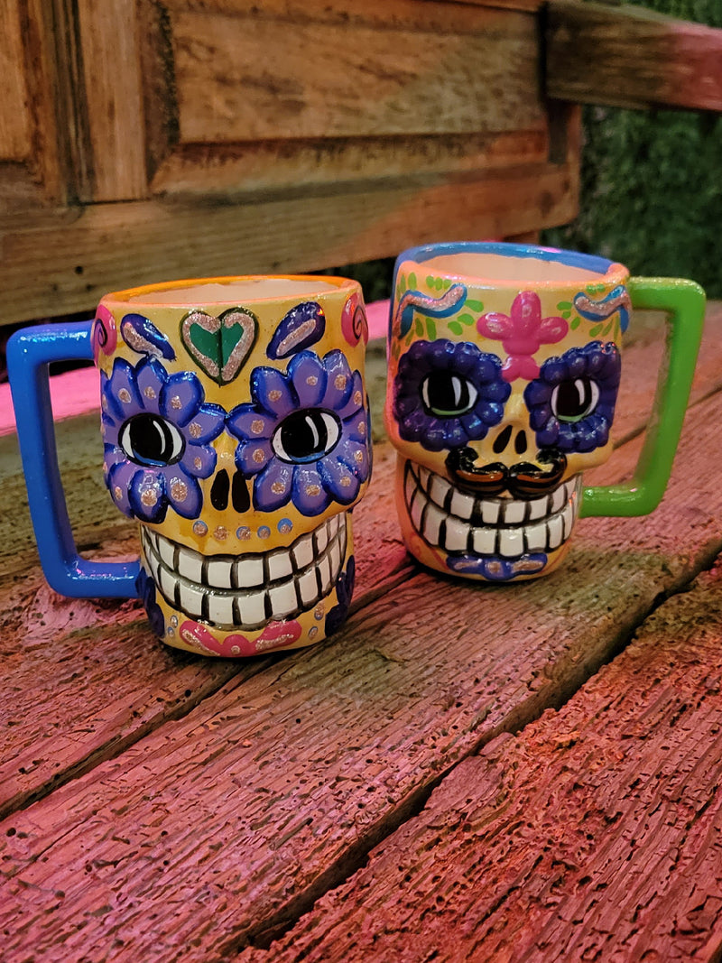 Calaverita Day Of The Dead Set Of Two Mugs - Calaverita Juego Tazas Catrines