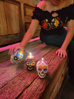 Sugar Skull candle / Vela Calaverita