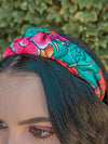 Oaxaca Cubrebocas Y Diadema Alcatraz - Calla Lily Floral Printed Oaxaca Face Mask & Matching Topknot Headband