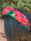 Oaxaca Cubrebocas Y Diadema Tipica Mexicana Floral - Floral Printed Oaxaca Face Mask & Matching Top Knot Headband