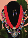 Set De Collar Y Aretes Artesanales Frida Trenza 100% Palma- Artesanal Necklace & Earings Set