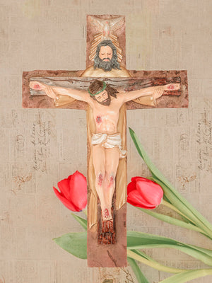 Cristo Trinidad MADERA NEGRO / 40 x25 cm