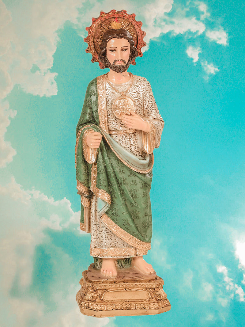 San Judas B. Cuadrada RESINA MULTICOLOR / 40 cm