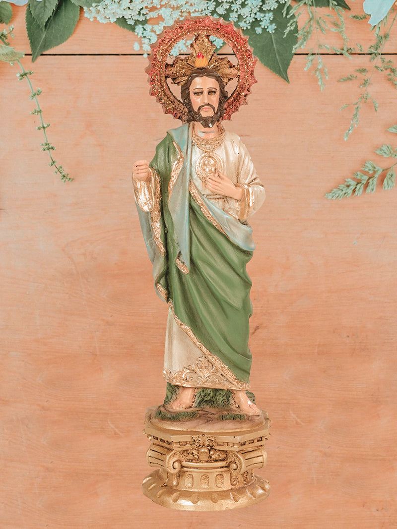 San Judas Pedestal Ch. RESINA MULTICOLOR / 30 cm
