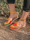 Alice Huarache Artesanal Bordado De Piel - Artisanal Embroidered Leather Sandals