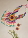 Quetzalli Floral Beaded Necklace And Earrings Set - Quetzalli Set De Collar Huichol