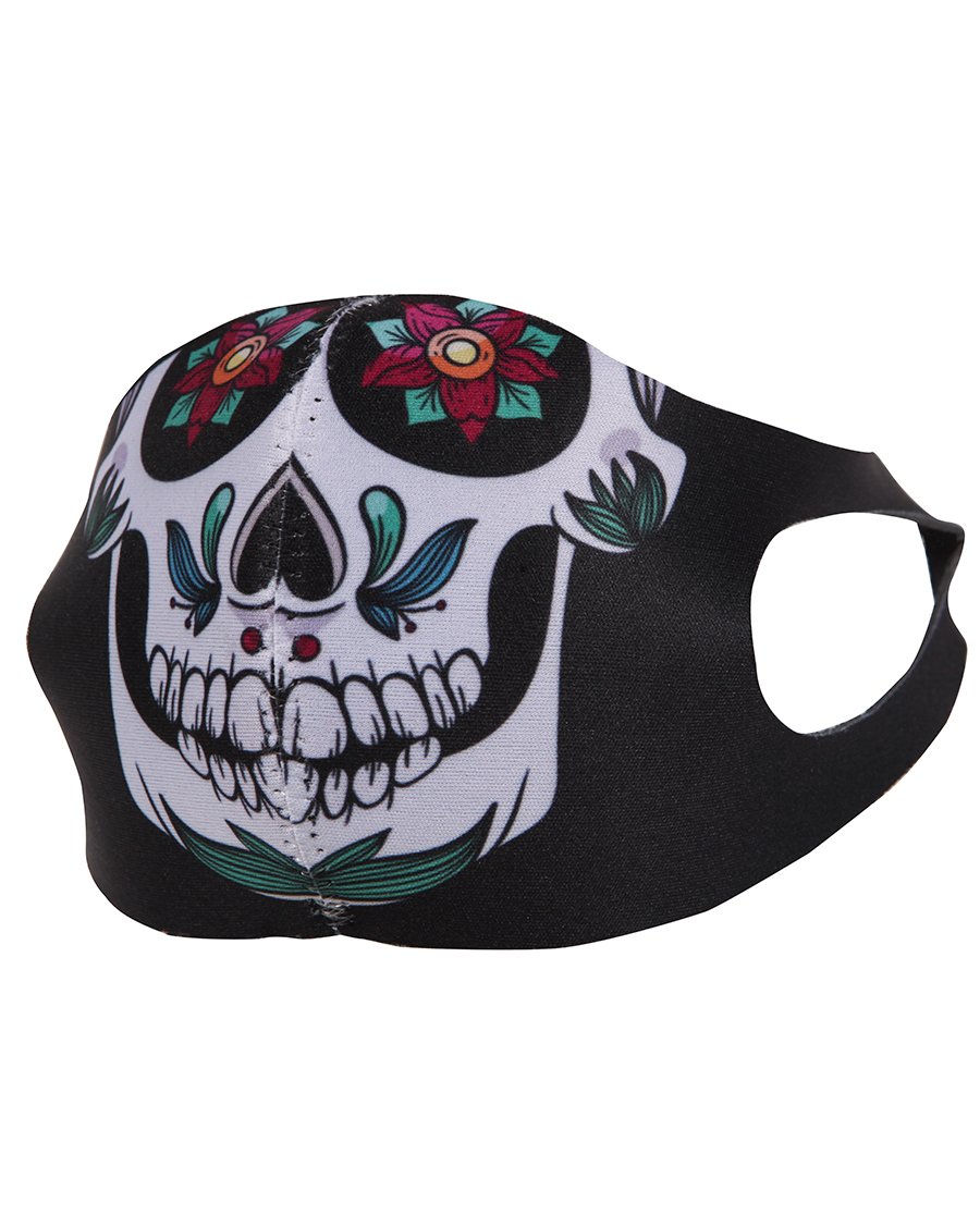 "Cubrebocas con Calavera Mexicana" - "Mexican Skull Face Mask", [Mexico Artesanal