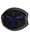 "Cubrebocas Charro con Cráneo de Bisonte" - "Charro Face Mask with Embroidered Bison Skull", [Mexico Artesanal