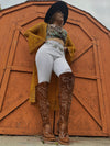Bota Alta De Piel Miel - Cowgirl Leather Western Knee High Honey Boot