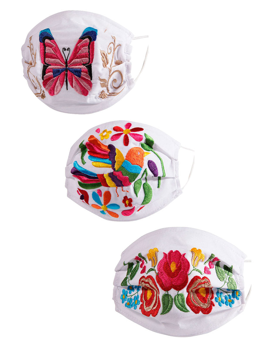Paquete de 3 Cubrebocas Bordados - Embroidered 3 Pack Face Mask - #6