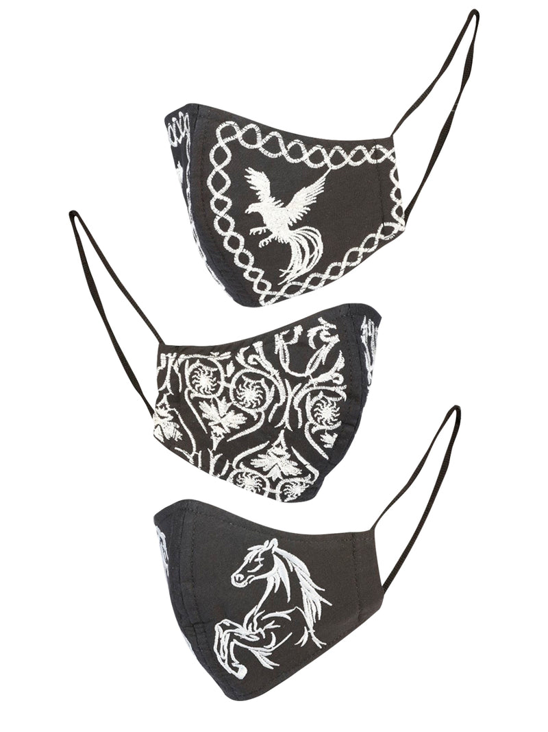 Paquete de 3 Cubrebocas Bordados - Embroidered 3 Pack Face Mask - #23