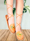Huarache Artesanal De Piel, Alpargata Bordada- Artisanal Leather Sandals